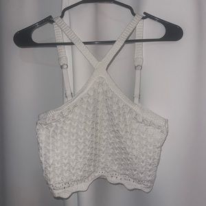 Cropped Knit Crochet Top